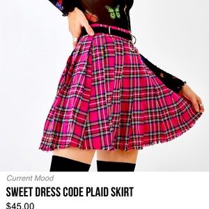 Current Mood Sweet Dress Code Plaid Skirt